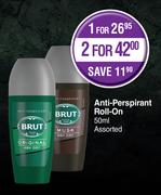 Brut Anti-Prespirant Roll-On Assorted-For 1 x 50ml 
