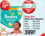 Pampers Baby Dry Nappies Mega Box-Per Box