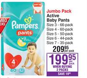 Pampers Active Baby Pants Jumbo Pack-Per Pack