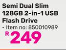 HK Vision Semi Dual Silm 128GB 2 In 1 USB Flash Drive