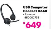 Logitech USB  Computer Headset H340