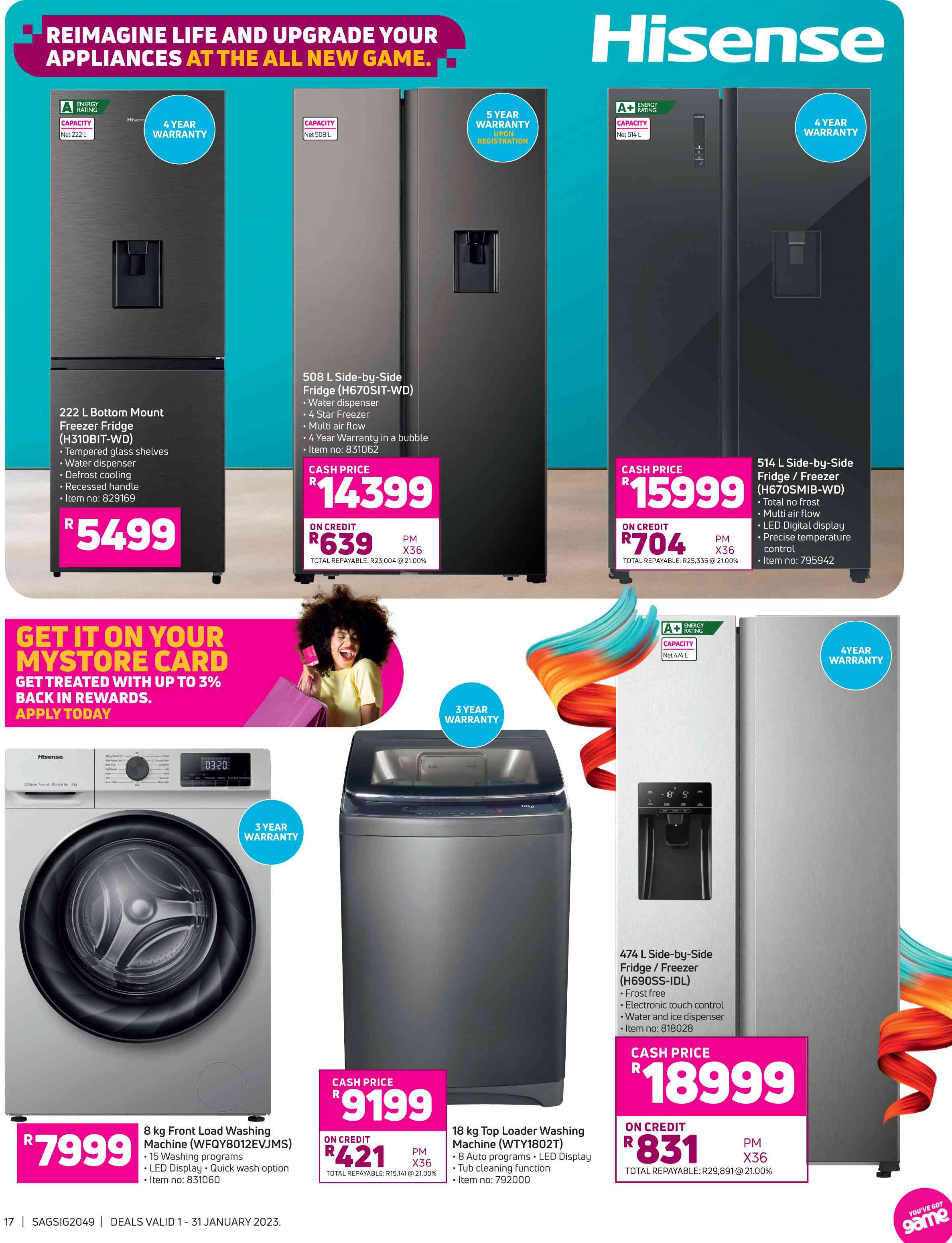 Special Hisense 514L Side By Side Fridge/Freezer H670SMIBWD — www