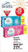 Lil-Lets Smartfit Tampons (16 Pack Or 20 Pack)-Per Pack
