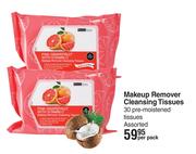 Beauty Treats Makeup Remover Cleansing Tissues 30 Pre Moistened Tissues Assorted-Per Pack