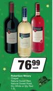 Robertson Winery Chapel Natural Sweet Red,Natural Sweet Rose,Dry White Or Dry Red-1.5L Each