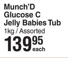 Munch'D Glucose C Jelly Babies Tub Assorted-1Kg Each
