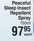 Peaceful Sleep Insect Repellent Spray-150ml Each