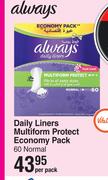 Always Daily Liners Multiform Protect Economy Pack (Normal)-60 Per Pack