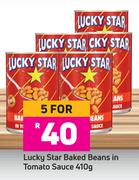 Lucky Star baked Beans In Tomato Sauce-For 5 x 410g