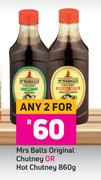 Mrs Balls Original Chutney Or Hot Chutney 860g-For Any 2
