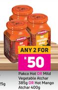 Pakco Hot Or Mild Vegetable Atchar 385g Or Hot Mango Atchar 400g-For Any 2