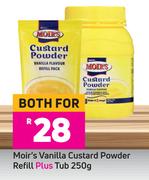 Moir's Vanilla Custard Powder Refill Plus Tub-250g Both For