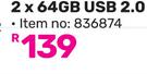 Hikvision 2 x 64GB USB 2.0