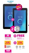 2 x Alcatel 1T Tablet-On My Gig 1 + On Promo 1GB