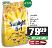 Sunlight 5 In 1 Handwash Powder-3Kg