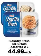 Country Fresh Ice Cream Assorted-2Ltr Each