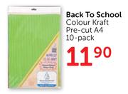 Back To School Colour Kraft Pre-Cut A4-10's Per Pack