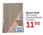 Brown Kraft A4 Covers Glazed Ribbed-10's Per Pack