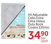 A4 Adjustable Cello Extra Heavy Duty Book Covers 120mic-Per Pack