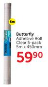 Butterfly Adhesive Roll Clear 5m X 450mm-5's Per Pack