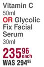 Nip + Fab Vitamin C 50ml Or Glycolic Fix Facial Serum 30ml-Each