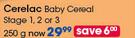 Cerelac Baby Cereal Stage 1,2 Or 3-250g Each
