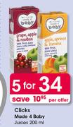 Clicks Made 4 Baby Juices-5X200ml