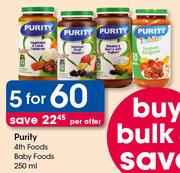 Purity 4th Foods Baby Foods-5X250ml