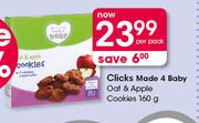 Clicks Made 4 Baby Oat & Apple Cookies-160g Per Pack