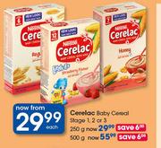 Cerelac Baby Cereal Stage 1,2 Or 3-250g Each