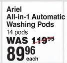 Ariel All In 1 Automatic Washing Pods 14 Pods-Each