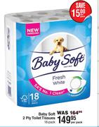 Baby Soft 2 Ply Toilet Tissues 18 Pack-Per Pack