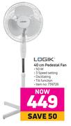 Logik 40cm Pedestal Fan