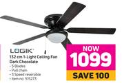 Logik 132cm 1 Light Ceiling Fan Dark Chocolate