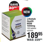 Lifestyle Health MSM 1000mg 120 Tablets