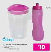 Otima 1.5Ltr Jug (Clear) Or 750ml Curve Bottle-Each