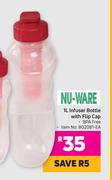 Nu Ware 1Ltr Infuser Bottle With Flip Cap-Each