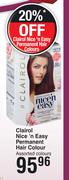 Clairol Nice n Easy Permanent Hair Colour Assorted Colours