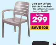 Gold Sun Clifton Slatted Arm Chair