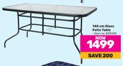 140cm Glass Patio Table