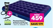 Campmaster Flocked Queen Airbed & Pump