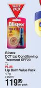 Blistex DCT Lip Conditioning Treatment SPF20 7g Plus Lip Balm Value Pack 4.7g-Per Pack