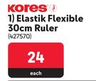 Kores Elastik Flexible 30cm Ruler 427570-Each