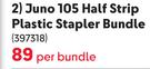 Rexel Juno 105 Half Strip Plastic Stapler Bundle 397318-Per Bundle.