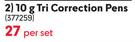 Kores 10g Tri Correction Pens 377259-Per Set
