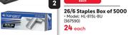 Kangaro 26/6 Staples Box Of 5000 HL-815L-BU 367590-Each