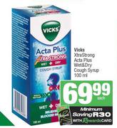 Vicks Xtra Strong Acta Plus Wet & Dry Cough Syrup-100ml Each