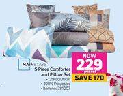 Mainstays 5 Piece Comforter & Pillow Set-Per Set