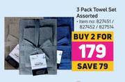 3 Pack Towel Set Assorted-For 2