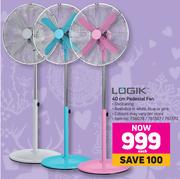 Logik 40cm Pedestal Fan-Each